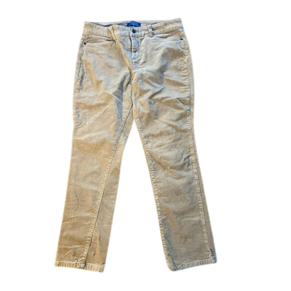 Talbots Tan Corduroy Straight Leg Pants Women's Size 10P Petite Stretch Comfort